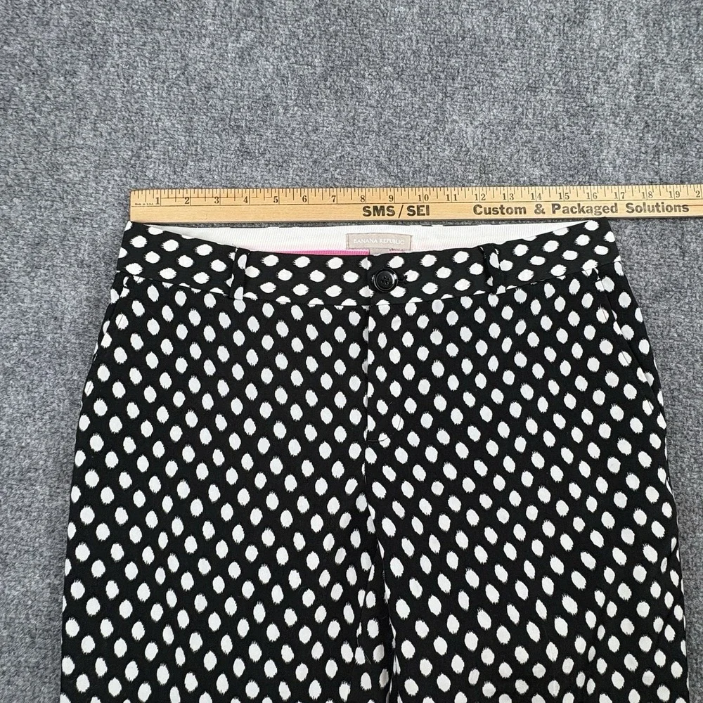 Banana Republic Pants Women 6 Black White Polka‎ Dot Soft Camden Classic Preppy